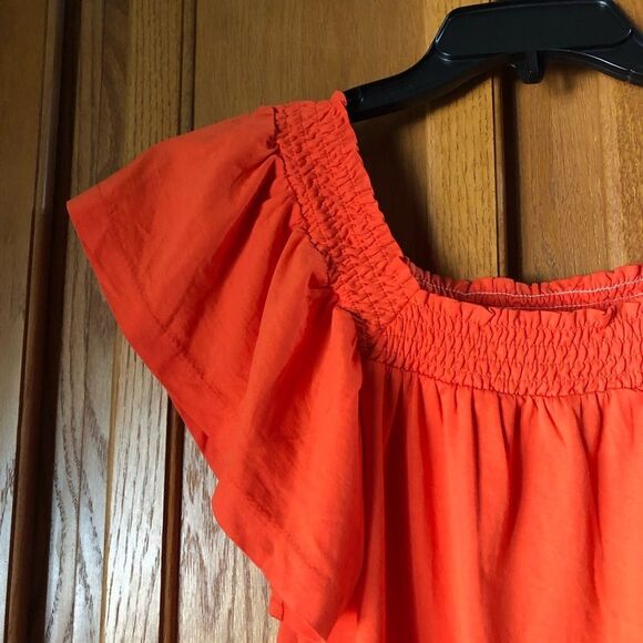 J Crew Smocked Square Neck Flutter Sleeve Top - S - Picture 4 of 10